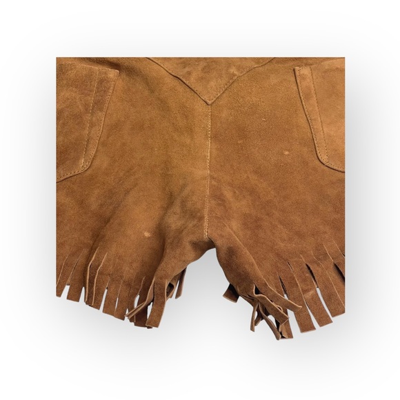 new One Teaspoon 𖤐 Morrison Festival Boho Fringed Suede Shorts 𖤐 Tan 𖤐 S 8AU - Picture 11 of 16